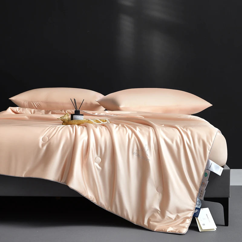 Luxurious Mulberry Silk Summer Quilt/Duvet/Comforter, 100% Natural Long Strand Silk Bedding, Washed Silk Shell, Lightweight Soft