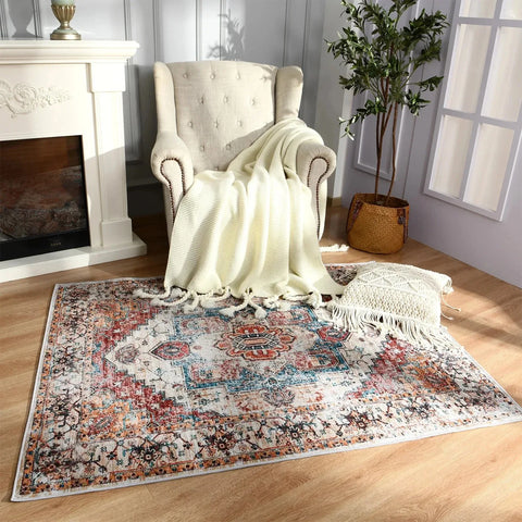 Turkish Persian Rug for Retro Ethnic Living Room and Bedroom Large Area Decor