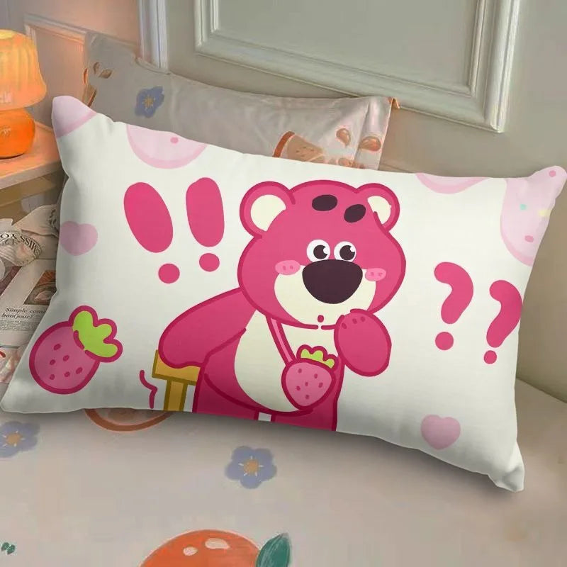 Disney Toy Story Strawberry Bear Pillowcase Cute Cartoon Kids Student Room Sleeping Pillowcase Sand Home Bedroom Room Decoration