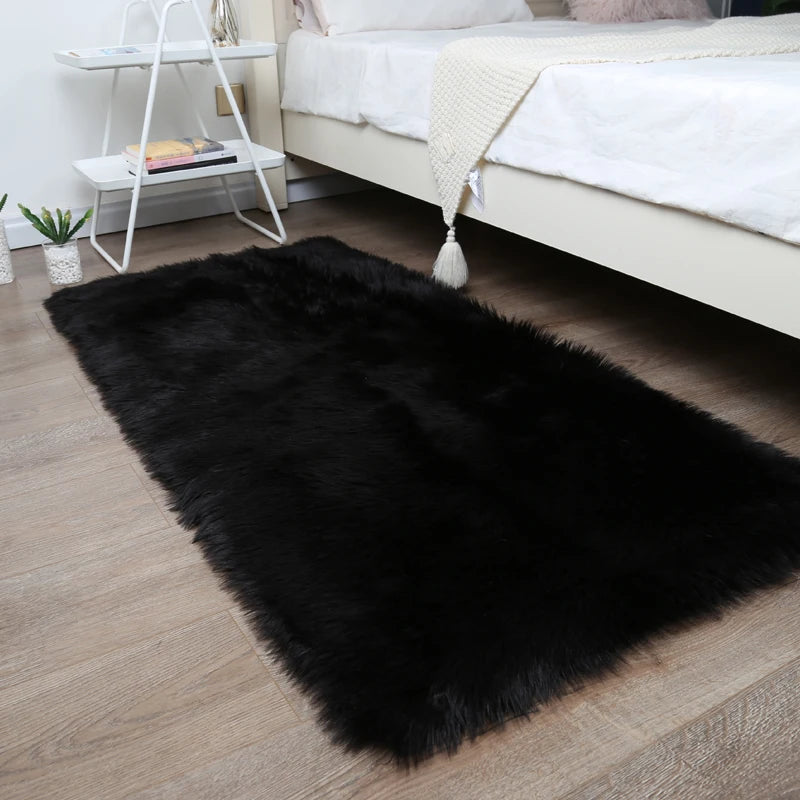 Thick White Carpet Soft Fur for Living Room Plush Rug Bedroom Imitation Wool Fluffy Floor Carpets Window Bedside Home Decor Rugs