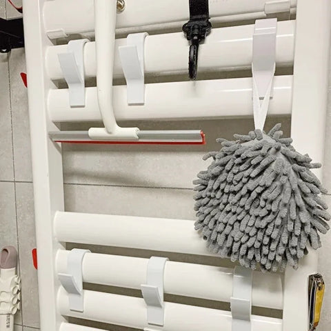 2/6Pcs Bathroom Shower Towel Holder Hanger Heated Radiator Rail Hooks Clips Storage Racks Clothes Scarf Hanger Hooks