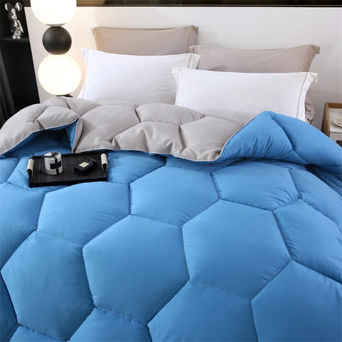 Goose Down Like Duvet Fluffy Quilted Water Cube Comforter Warmth Winter/Autumn Thick Blanket Zero Pressure Quilt Core 200*230cm