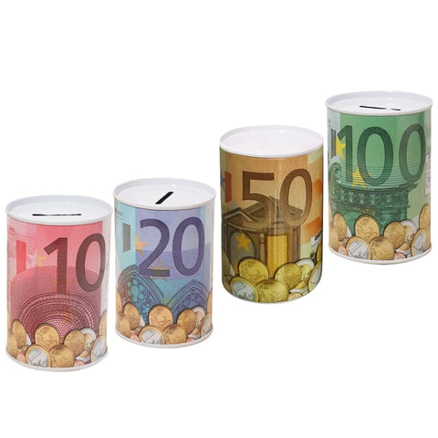 1PC European American Style Dollar Pattern Iron Piggy Bank Creative Coin Money Storage Jars Home Office Decoration Children Gift
