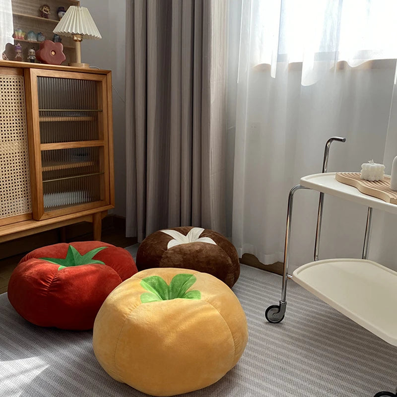 1pc Sofa Bay Window Cushion Bedroom Room Decoration Ins Style Cute Little Ornaments Mushroom Tomato Cushion Pillow