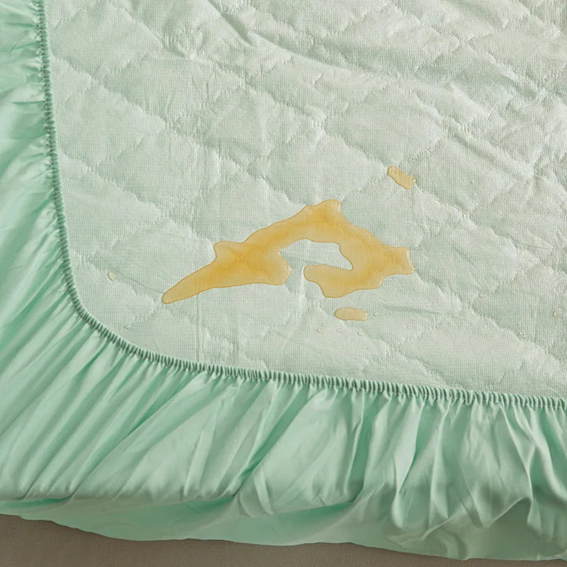 100% Waterproof Quilted Fitted Bed Sheet with Elastic Band Soft Mattress Protector Cover Twin Queen King 160x200cm Home Decor