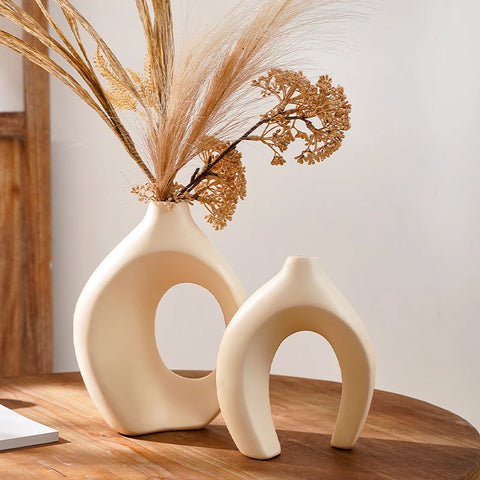 2PCS Set Creative Couple Series Home Decoration Vase, Large Medium Combination Indoor Table Ornaments for Interior Decoration