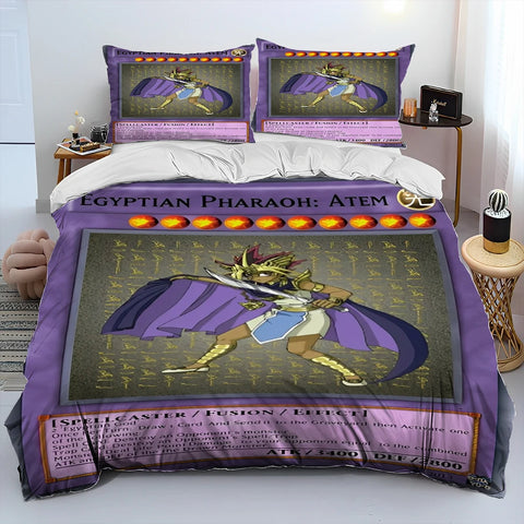 3D Yu-Gi-Oh MONSTER CARD Anime  Comforter Bedding Set,Duvet Cover Bed Set Quilt Cover Pillowcase,king Queen Size Bedding Set Kid