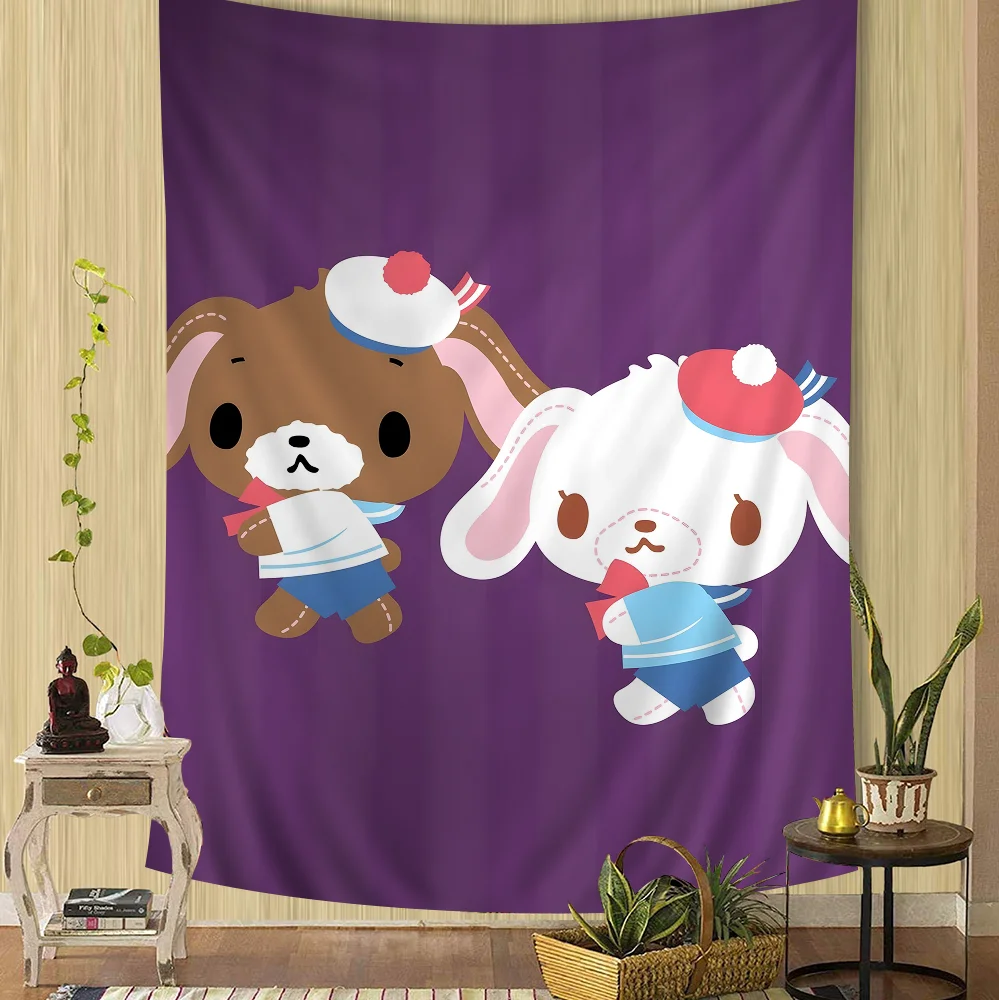 S_sugarbunnies Anime Kawaii Cartoon Tapestry Bohemian Wall Tapestries Mandala Wall Hanging Sheets