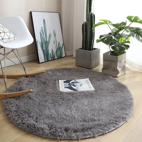 Plush Rugs Round Carpet For Living Room Sofa Foot Pad Fluffy Soft Kids Bedroom Cushion Balcony Hanging Basket Mat
