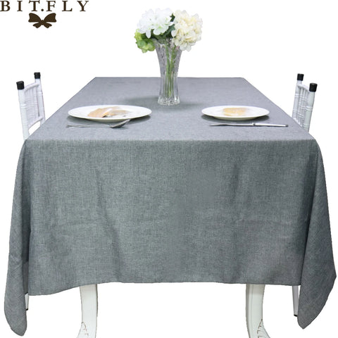 Imitated Linen Tablecloth for Kitchen, Rectangular Table Cover, Tea Cloth, Coffee Table, Living Room, Gray, Khaki
