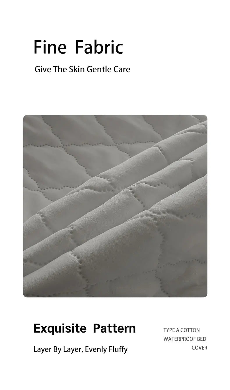1PC Thicken Solid Color Checked Mattress Cover,Cotton-padded Breathable,Dust Proof,All SeasonsSuitable For The Bedroom,