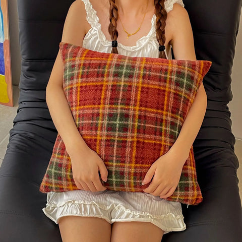 2025 class A sheep wool throw pillow cartoon small fresh throw pillow living room bedroom pillow 45x45cm