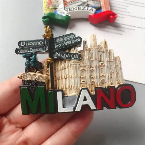 European Souvenir Refrigerator Magnet Milan Venice European Stereo Resin Magnet Home Decoration Gift Gift