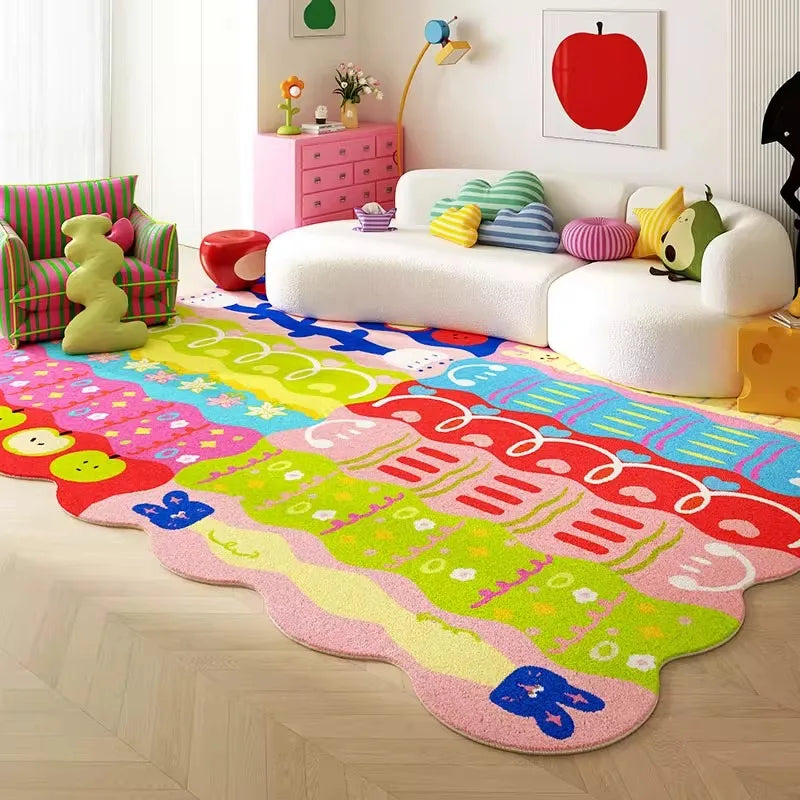 Living Room Carpet Bedroom Bedside Colorful Cloud Shaped Irregular Floor Mat Cloakroom Leisure Area Coffee Table Rug 러그 Tapis
