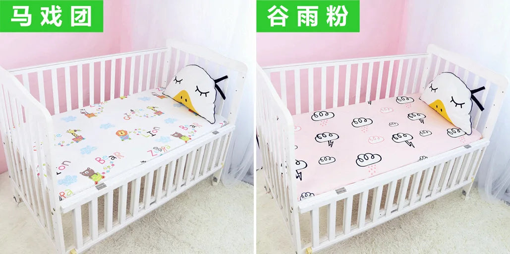 51x28inch(130x70 cm) Newborn Baby Fitted Crib Sheets Cartoon Print Bed Sheet Baby Bed Mattress Covers for Unisex Baby Boys Girls