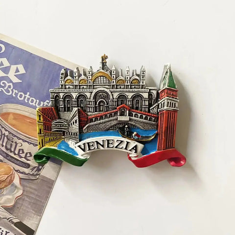 European Souvenir Refrigerator Magnet Milan Venice European Stereo Resin Magnet Home Decoration Gift Gift