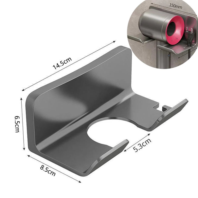 Hair Dryer Holder Wall Bathroom Shelf Without Drilling Plastic Hair Dryer Stand with Storage Box Toilet Blower Holder Shelf