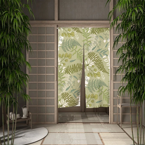 Summer Tropical Plant Leaves Door Curtain Turtle Leaves Partition Curtains Modern Room Kitchen Entrance Hanging Half-Curtain
