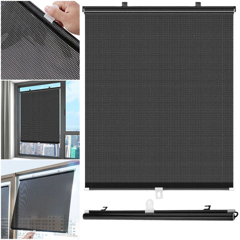 Suction Cup Sunshade Nail-free Window Shade Easy To Install Window Sun-shading Curtains for Bedroom Home Office Bathroom