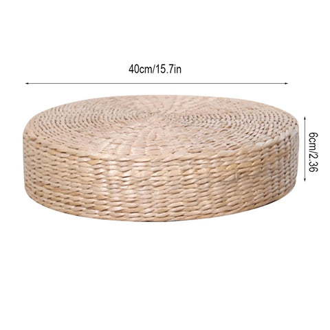 Straw Cushion Floor Tatami Pouf Meditation Woven Pillow Japanese Yoga Pad Zen Round Room Paddedworship Weave Flat