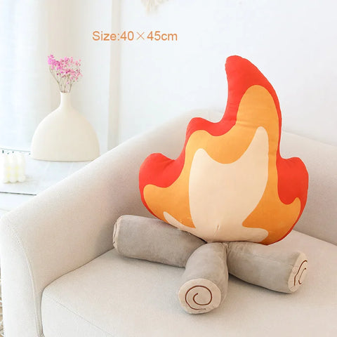 ZU 30/45cm Creative Plush Pillow Bonfire Stuffed Toy Funny Home Decor Campfire Cushion Emulational Fire Soft Doll