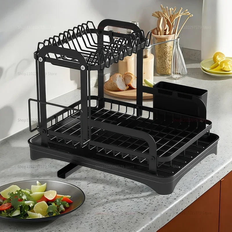 Integrated Dish Storage Rack, Kitchen Rack, Household Drain Dish Rack, Multi-function Dish Rack