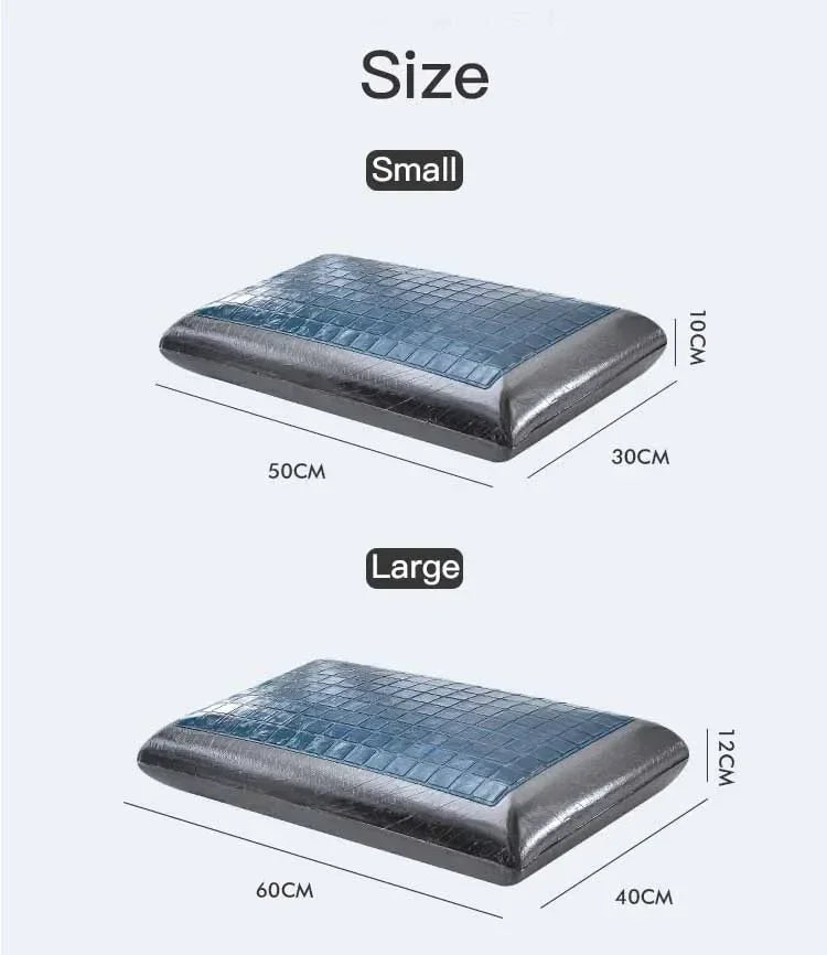 Double Sided Gel Cooling Memory Foam Pillow Summer Ice Feel Bamboo Charcoal Orthopedic Neck Pain Relief Pillow with Pillowcase