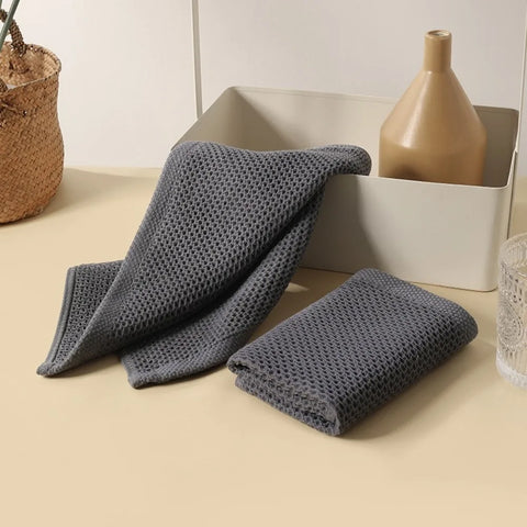 Cotton Towel Soft Absorbent Dishcloth Kitchen Dish Rags Honeycomb Breathable Face Wash Towel Household Cleaning Cloth Wash Cloth