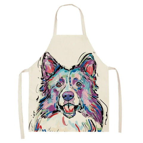 1Pcs Men Women Dog Printed Sleeveless Kitchen Hogar Pinafore Home Cleaning Tools 2 Size 68x55cm/47x38cm Aprons Tablier Cuisine