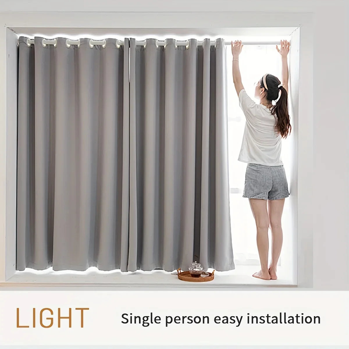 2pcs Modern 100% Blackout Curtain with Coated Lining, Solid Window Curains for Bedroom, Living Room, Dining Room, Home Decor