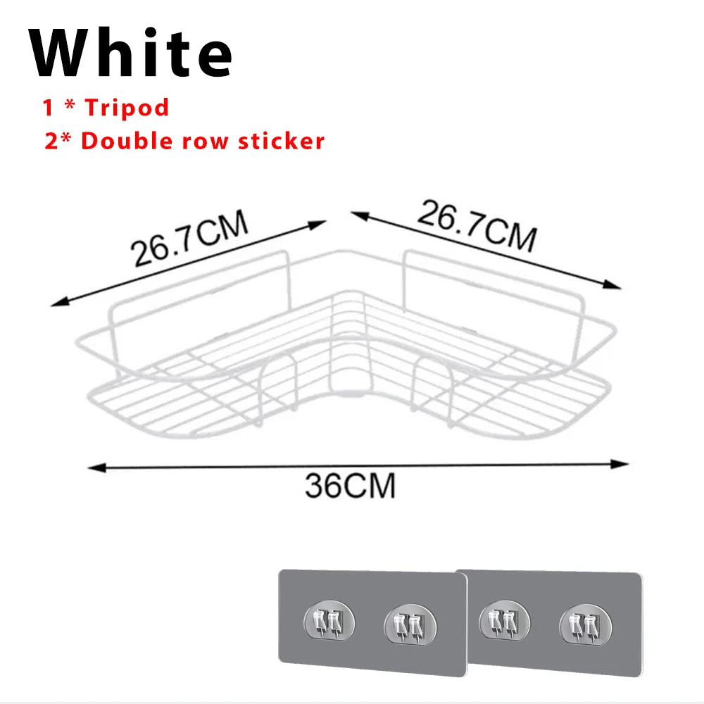 Toilet Storage Rack Bathroom Shelf No-Drill Corner Shelf Shower Wall Mounted Shelf Bracket Bathroom Accessory Organizer Shampoo