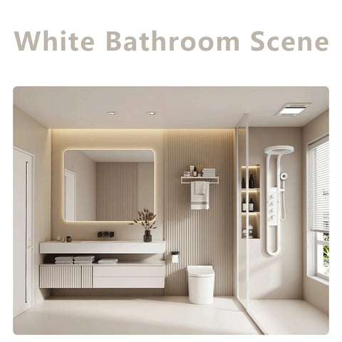 Modern High End Rainfall Shower Panel SPA Massage Jet Waterfall Showers Column Taps Set LED Display Smart Bathroom Shower System