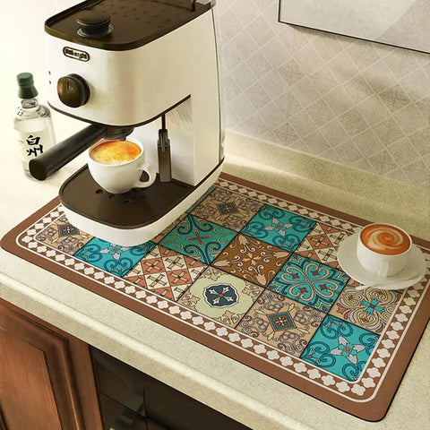 Super Absorbent Tableware Dish Drying Mat Drain Pads Table Placemat Coffee Drainer Rug Tea Cup Drink Holder Kitchen Decoration