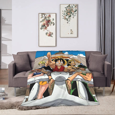 Japanese Adventure One Anime Piece-e Super Soft Blanket  Girls Boys Plush Bedding Couch Bed Flannel Bedspread Sofa Bed Cover