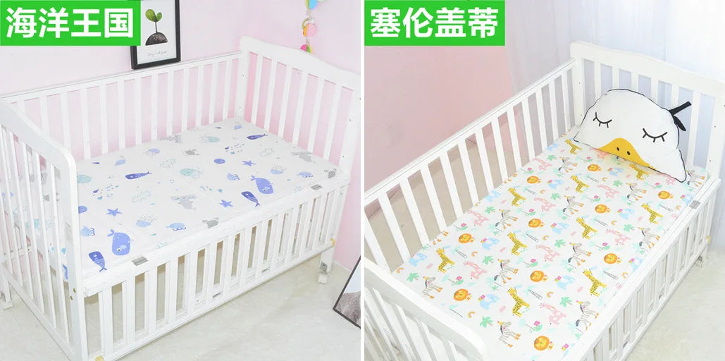 51x28inch(130x70 cm) Newborn Baby Fitted Crib Sheets Cartoon Print Bed Sheet Baby Bed Mattress Covers for Unisex Baby Boys Girls