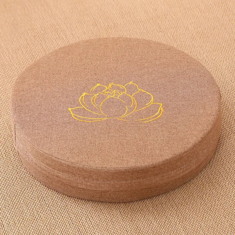 Yoga Meditation Cushion Round Thickened Embroidered Lotus Cushion with Backrest and Pillow 40*6cm Tatami Is Removable Washable