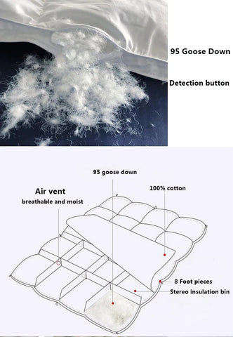 Winter Cotton Goose Down Quilt Five-Star Hotel Duvet Super Soft Fluffy Queen King Full Size Four Seasons Duvets Blanket 220x240