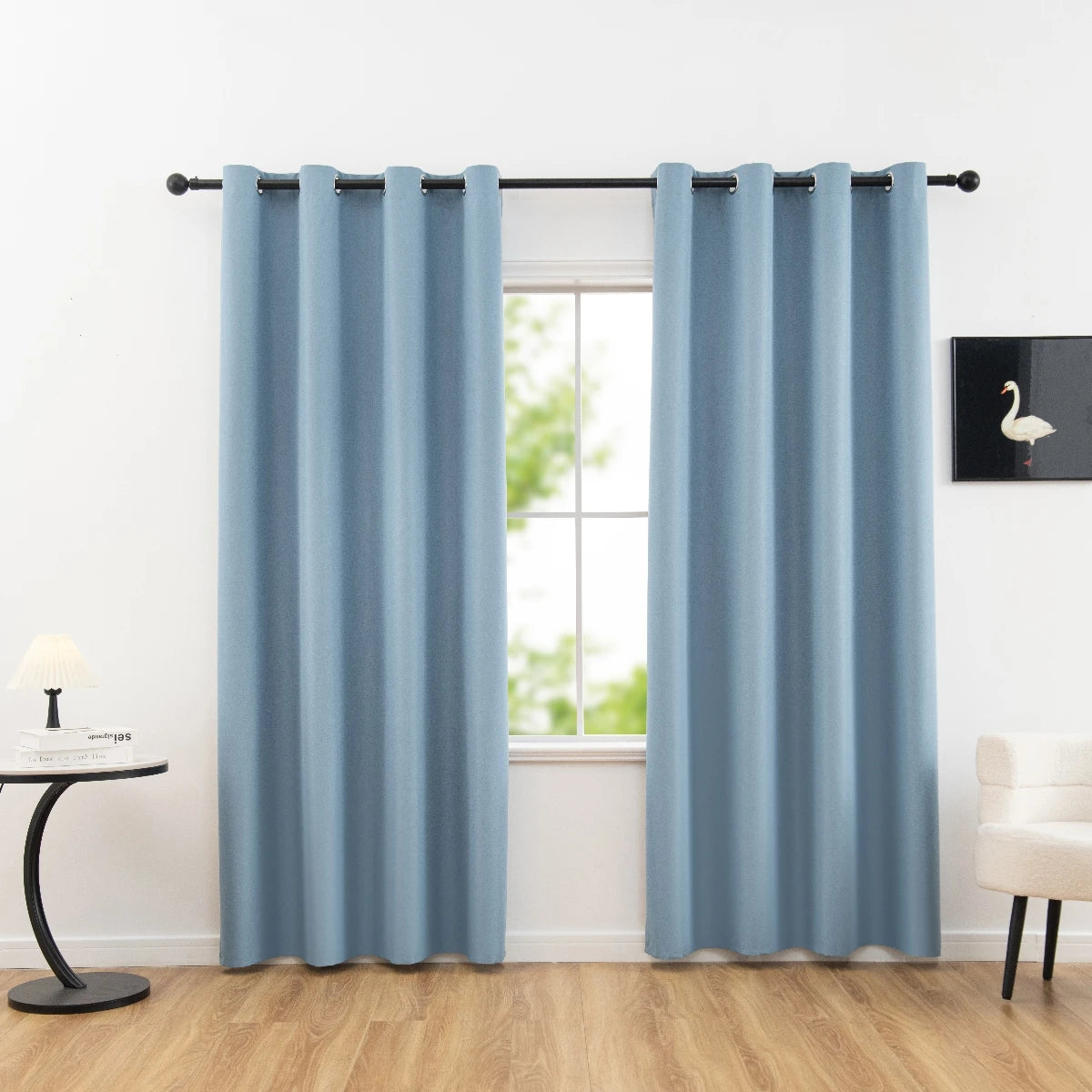 1pc Solid 100% Blackout Curtains with Grommets, Total Privacy Drapes for Bedroom, Beautiful Curtains for Living Room