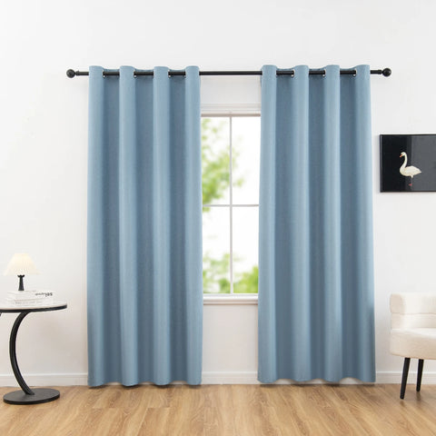 1pc Solid 100% Blackout Curtains with Grommets, Total Privacy Drapes for Bedroom, Beautiful Curtains for Living Room