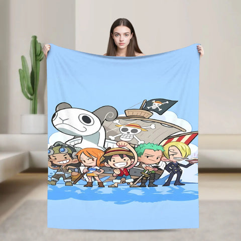 Japanese Adventure One Anime Piece-e Super Soft Blanket  Girls Boys Plush Bedding Couch Bed Flannel Bedspread Sofa Bed Cover