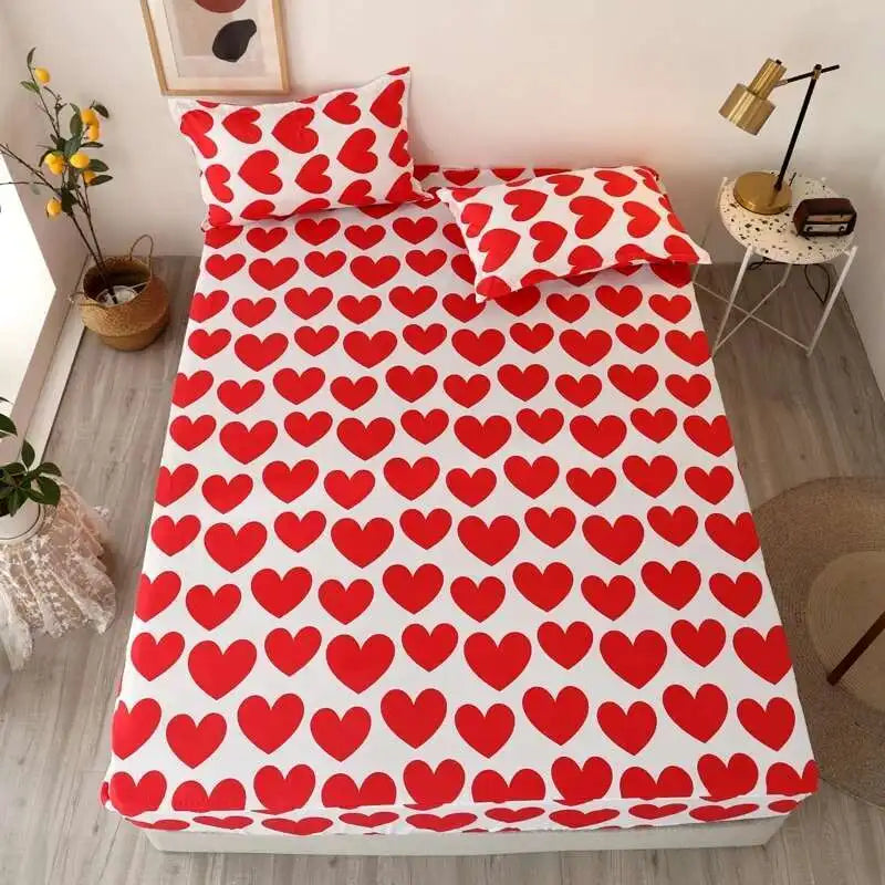 Solstice Kids Dinosaur Bed Sheet Set - Cartoon Printed Draps De Lit With Pillowcase, Elastic Fitted (Single/Twin, 100% Cotton)