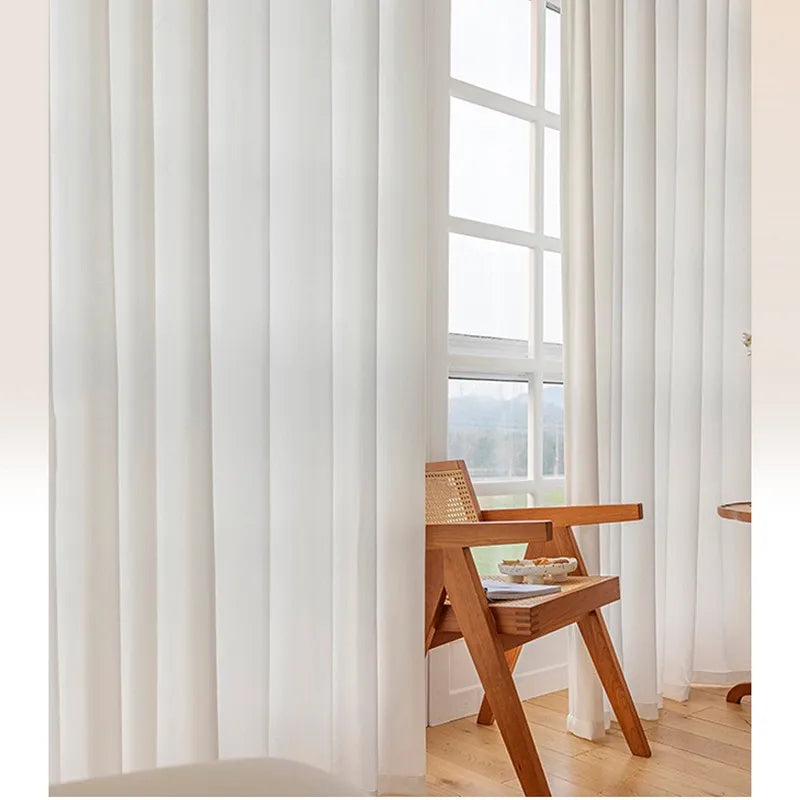 Thick Dense Soft Tulle Silk Like Cream White Sheer Curtains for Living Room Bedroom Window Voiles S Folds Kitchen Drapes