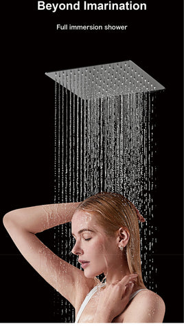 AITANA Minimalist Gun Grey Brass Ceiling Shower System Hidden Embedded Dual Handle Cold and Hot Water 2-Function Bathroom Mixer