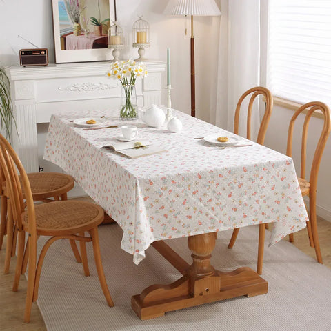 Cotton Floral Tablecloth Tea Table Decoration,Rectangle Table Cover For Kitchen Wedding Dining Room Party Cloth CoverDecoration