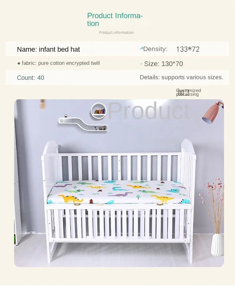 51x28inch(130x70 cm) Newborn Baby Fitted Crib Sheets Cartoon Print Bed Sheet Baby Bed Mattress Covers for Unisex Baby Boys Girls