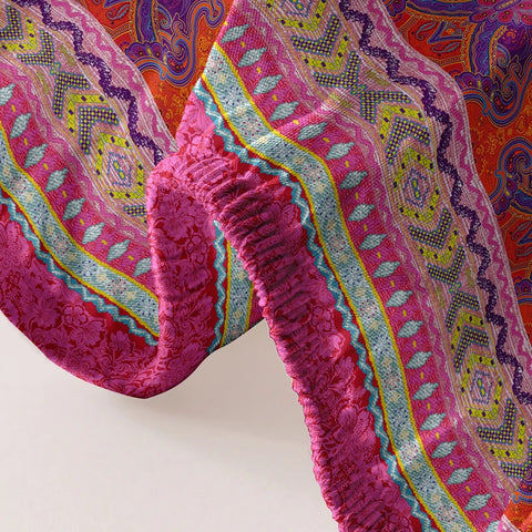 1 Simple modern Bohemian printed matte Fitted Sheet, bedroom printed bed cover, bedding (excluding pillowcases)