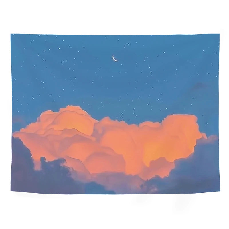 Ins Landscape Tapestry Wall Hanging Cloth 3D Printing   Bedroom Dorm Background Decorative