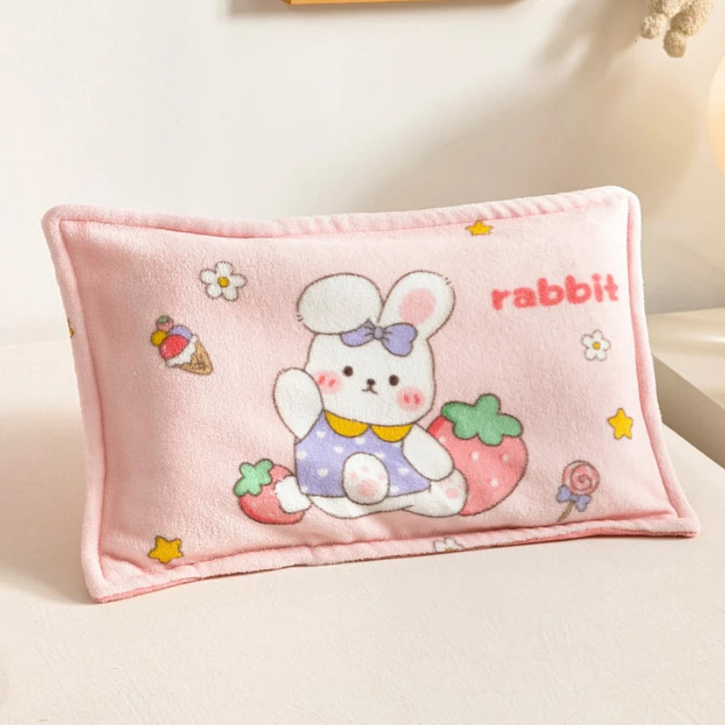Kids Thick Warm Winter Pillowcase ,Velvet Flannel Skin-Friendly Pillowshams,Fluffy Fabric Pillow Covers Super Soft Home Textiles