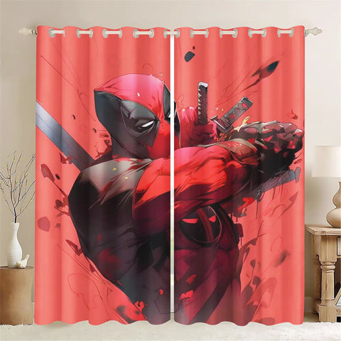 Deadpool and Wolverine Cartoon Curtain Blackout Animated Fashion Suitable For Bedroom Kids Adult Gifts Room Decoration