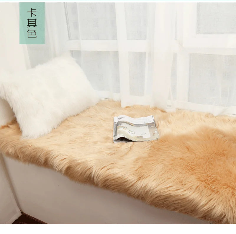 Thick White Carpet Soft Fur for Living Room Plush Rug Bedroom Imitation Wool Fluffy Floor Carpets Window Bedside Home Decor Rugs